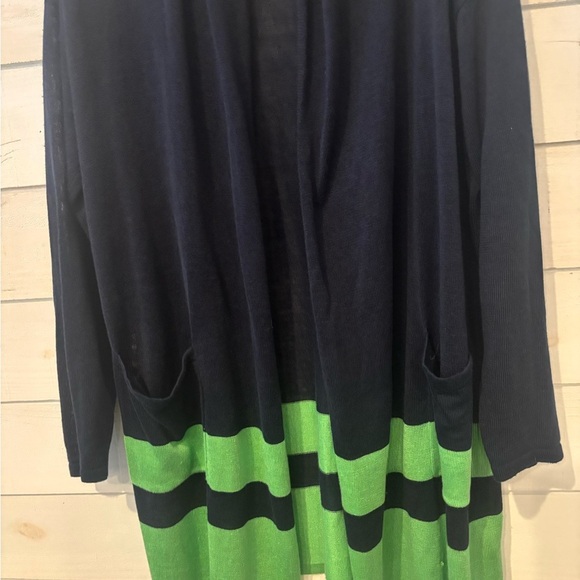 Lauren Ralph Lauren Linen Blend Border Stripe Cardigan
Navy/Green Size Medium - Picture 7 of 16